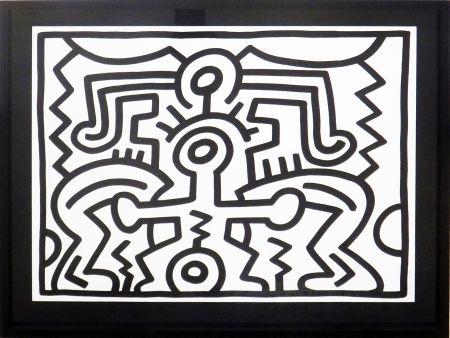 Sérigraphie Haring - Growing #5 (B & W)