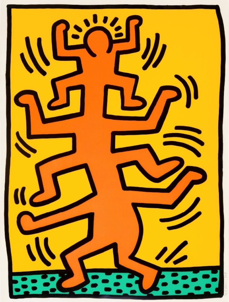 Sérigraphie Haring - Growing I