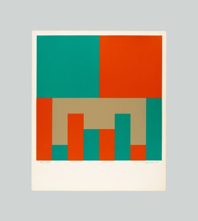 Sérigraphie Graeser - Grun - Orange konstellation