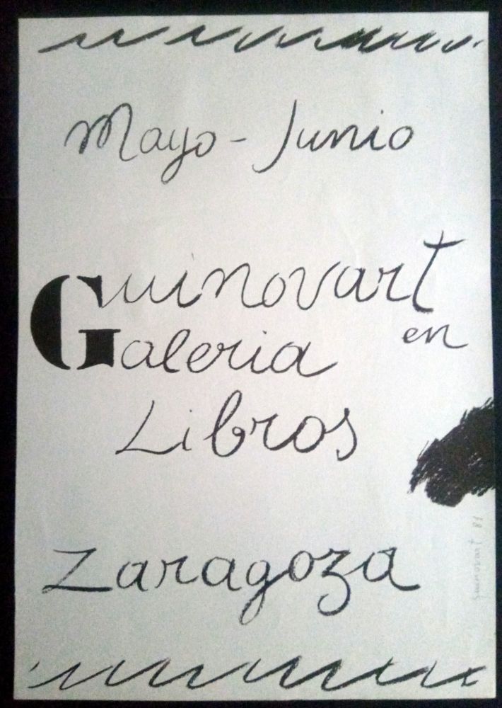 Affiche Guinovart - Guinovart en la Galeria libros - Zaragoza - 1972