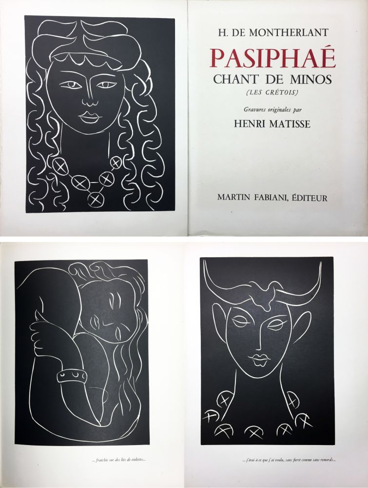 Livre Illustré Matisse - H. de Montherlant: PASIPHAE. Chant de Minos. (Les Crétois) Gravures originales d'Henri Matisse (1944).