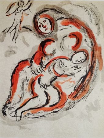 Lithographie Chagall - Hagar dans le désert