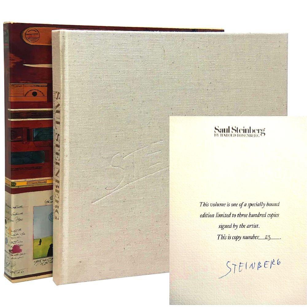 Livre Illustré Steinberg -  Hand-Signed artbook, New York 1978 - Saul Steinberg [Signed, Limited] Steinberg, Saul (art) and Harold Rosenberg (text)
