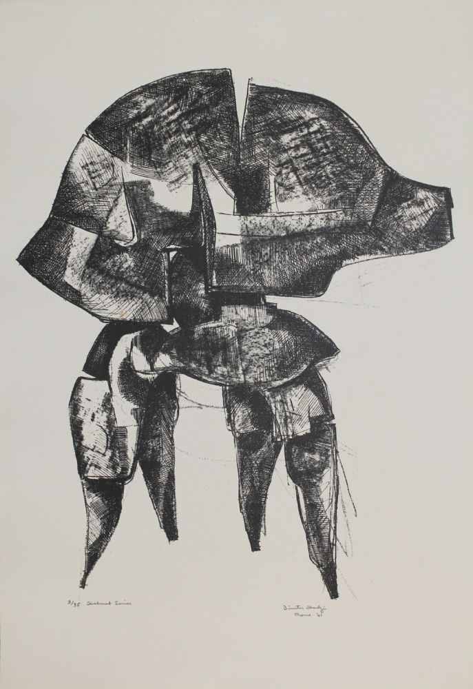 Lithographie Hadzi - Helmet Series