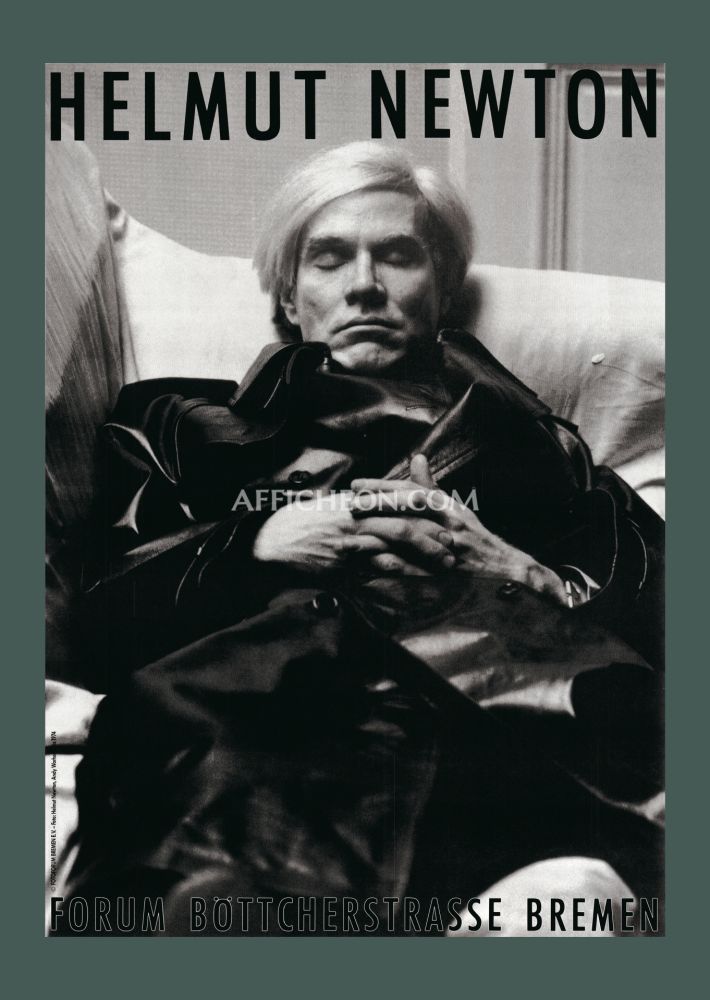 Lithographie Newton - Helmut Newton: 'Andy Warhol, Paris, 1974' 1983 Offset-lithtograph