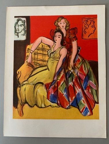 Lithographie Matisse - Henri Matisse – Deux jeunes filles, robe jaune, robe ecossaise