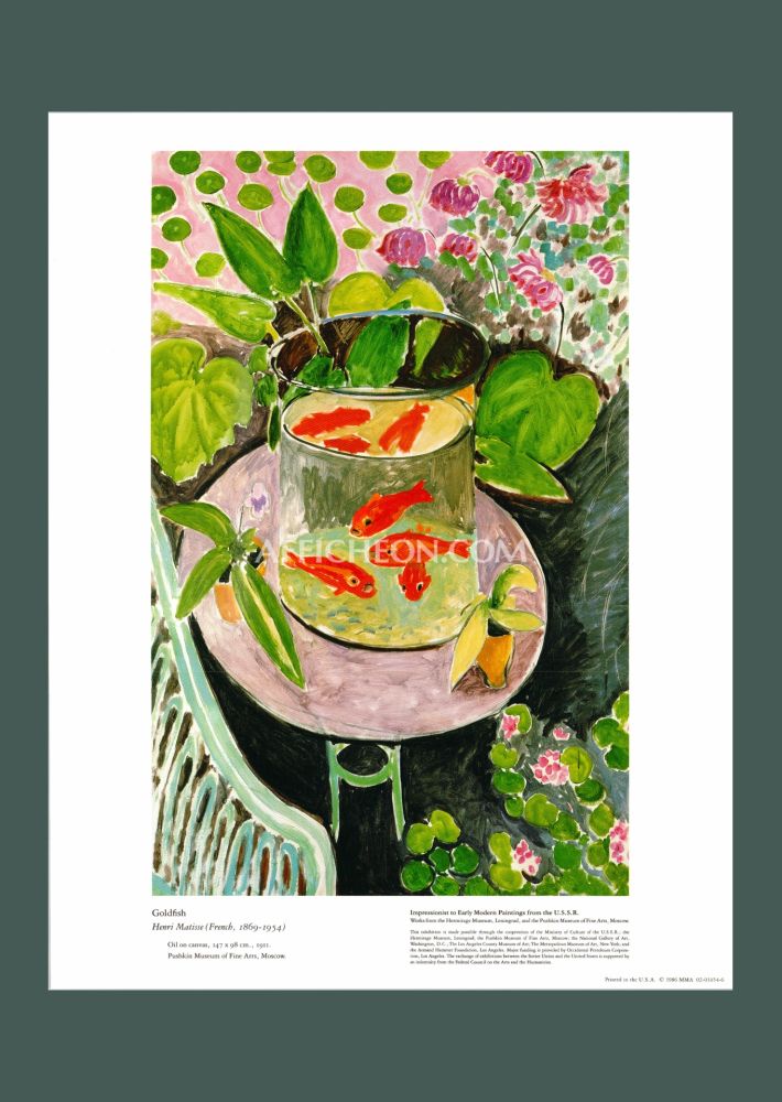 Lithographie Matisse - Henri Matisse: 'Goldfish' 1986 Offset-lithograph