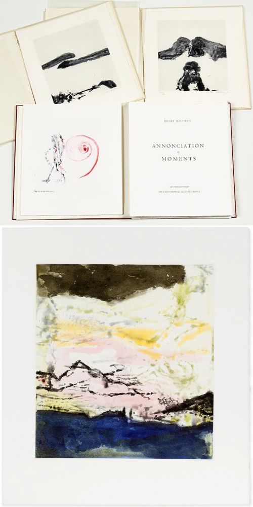 Livre Illustré Zao - Henri Michaux : ANNONCIATION. MOMENTS. 7 eaux-fortes et aquatintes à pleine page de Zao Wou-Ki (1996)