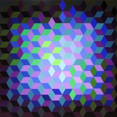 Sérigraphie Vasarely - Hexagon 7