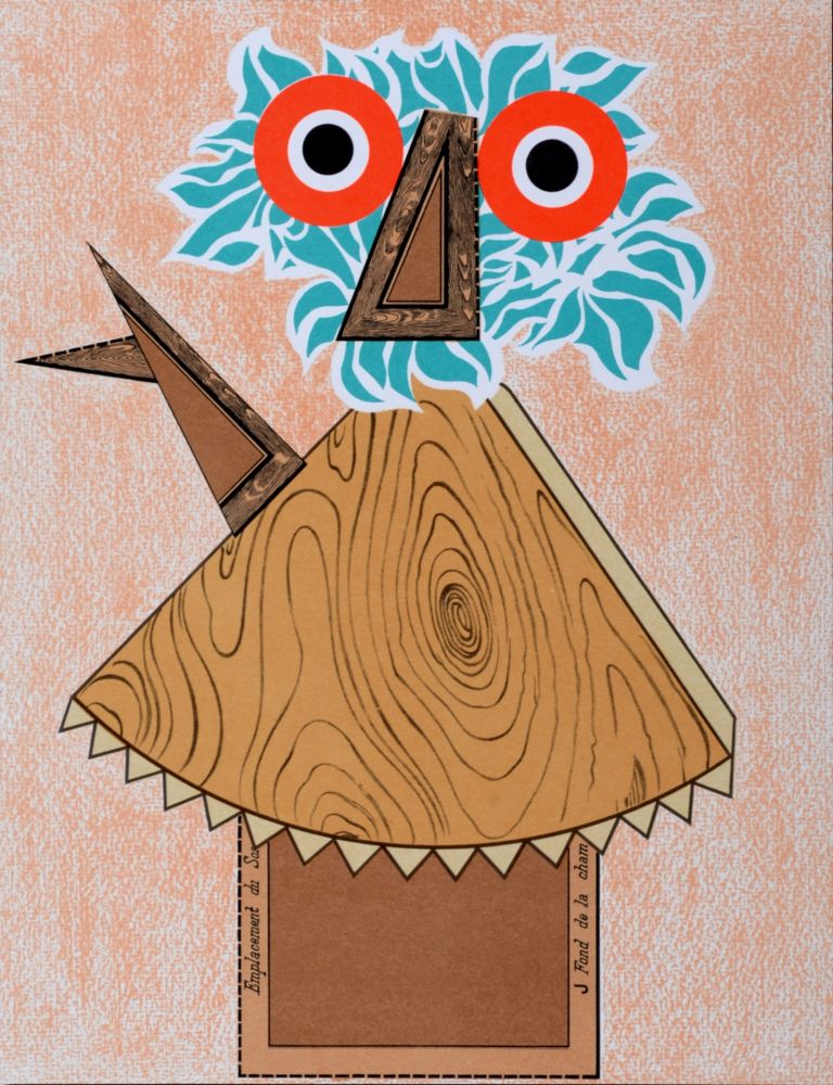 Lithographie Baj - Hibou, 1975