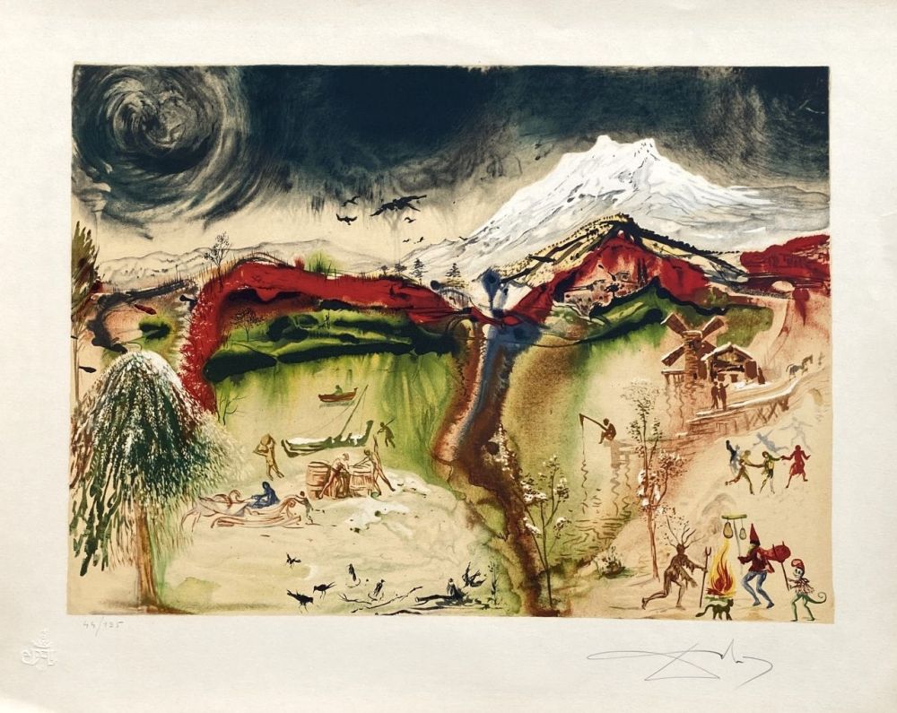 Lithographie Dali - Hiver (4 saisons)