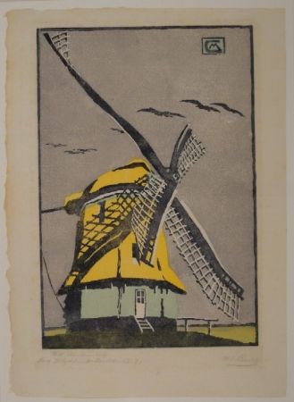 Gravure Sur Bois Cunz - Holländische Windmühle