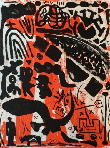 Lithographie Penck - Homage to Beuys
