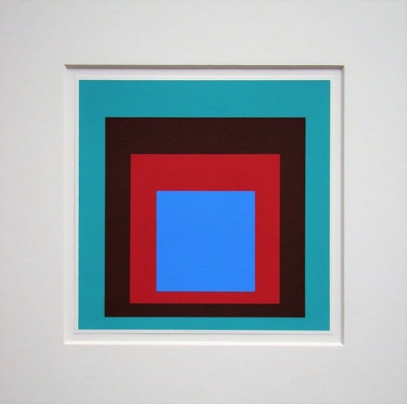 Sérigraphie Albers - Homage to the Square - Protected Blue,1957