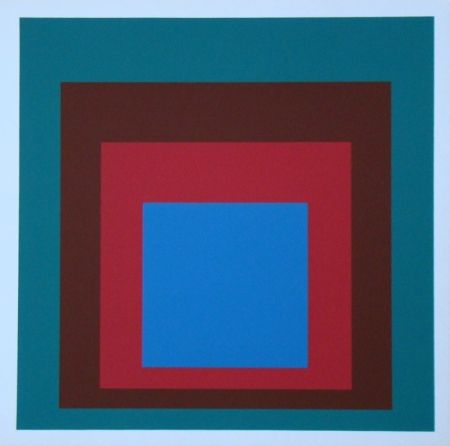 Sérigraphie Albers - Homage to the Square - Protected Blue, 1957