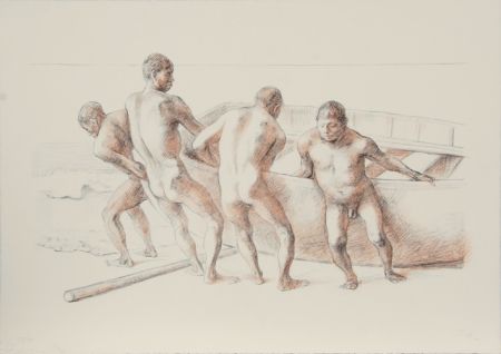 Lithographie Zuniga - Hombres con Barca II