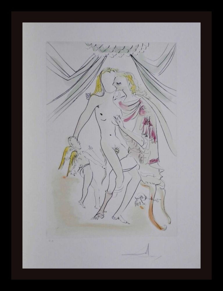 Gravure Dali -  Hommage a Albrecht Durer Venus Mars Cupidon
