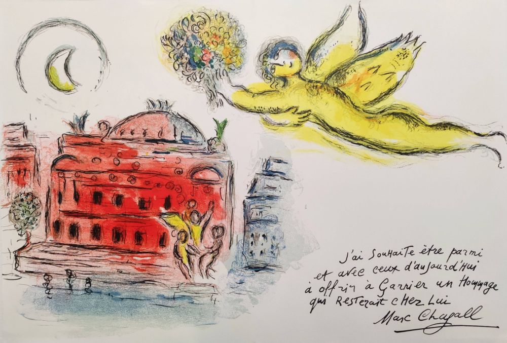 Lithographie Chagall - Hommage a Garnier