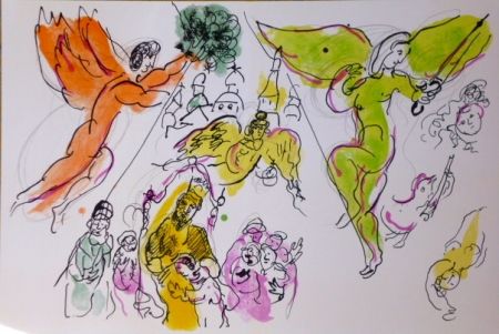 Lithographie Chagall - Hommage a Garnier