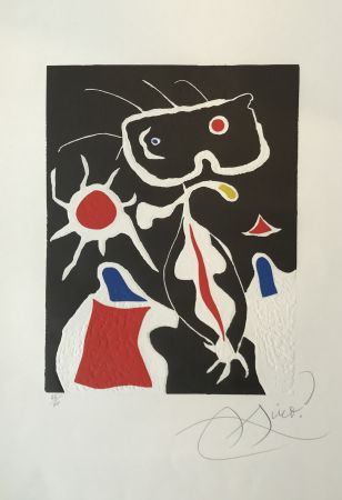 Linogravure Miró - Hommage a San Lazzaro