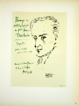 Lithographie Picasso (After) - Hommage au Poete  Antonio Marchado