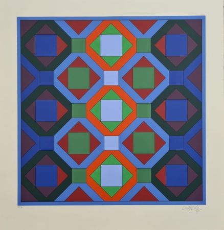 Sérigraphie Vasarely - Hommage to Bach 