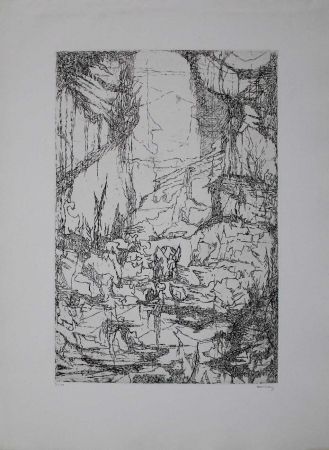 Gravure Eliasberg - Hommage à Dürer (Phantasielandschaft für Dürer)