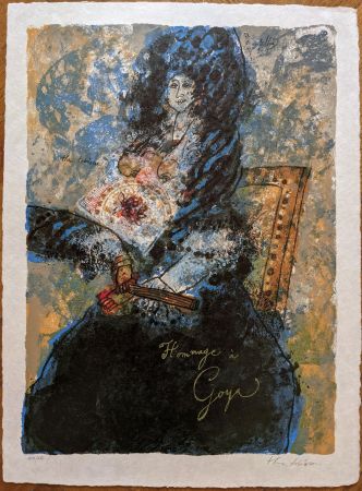Lithographie Tobiasse - Hommage à Goya