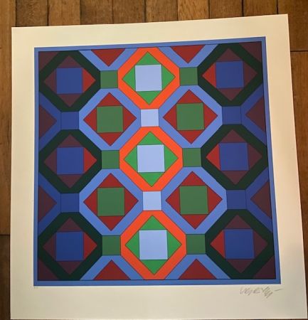 Sérigraphie Vasarely - Hommage à Jean-Sebastien Bach