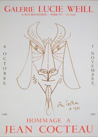 Lithographie Cocteau - Hommage à Jean Cocteau, 1983