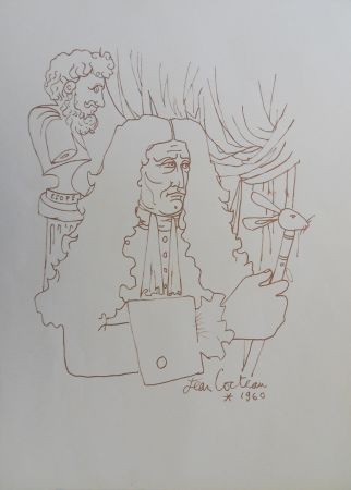 Gravure Cocteau - Hommage à Jean de la Fontain