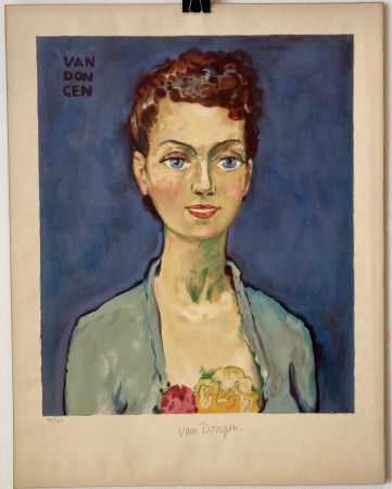 Lithographie Van Dongen - Hommage à Marie-Claire - Circa 1950