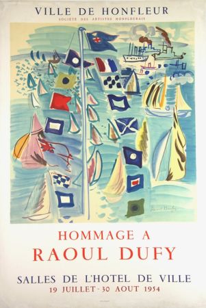 Lithographie Dufy - Hommage à Raoul Dufy  Ville de Honfleur