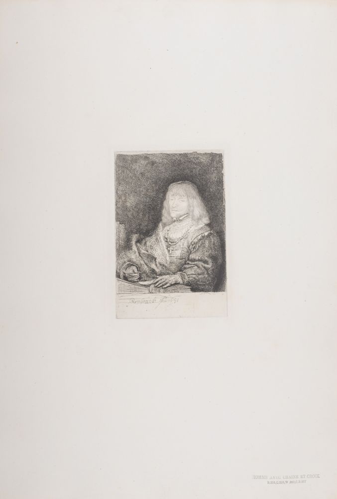 Héliogravure Rembrandt - Homme avec chaine et croix