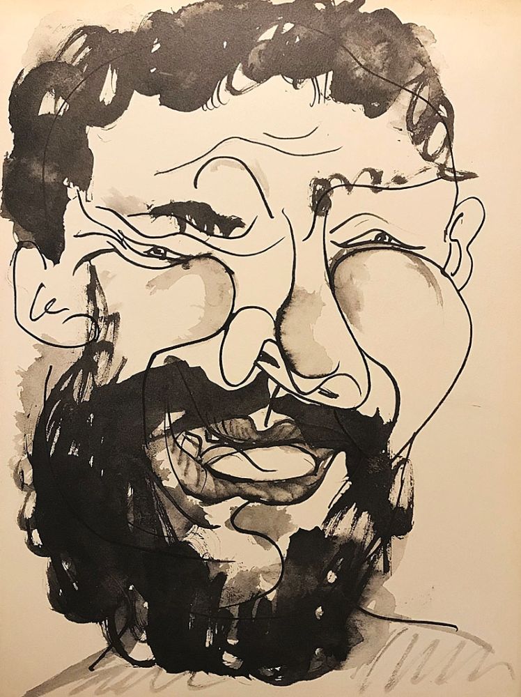 Aucune Technique Picasso (After) - Homme barbu souriant
