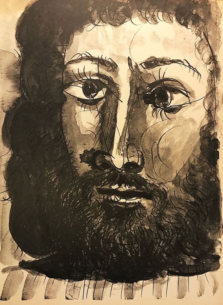 Aucune Technique Picasso (After) - Homme barbu à la chemise rayée