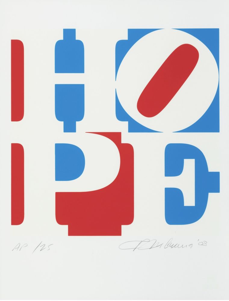 Sérigraphie Indiana - Hope (Red, White, and Blue)