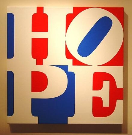 Sérigraphie Indiana - HOPE  W/R/B