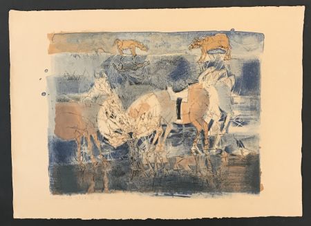 Lithographie Toledo - Horses