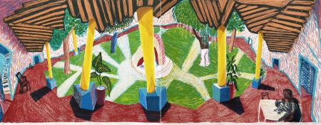 Lithographie Hockney - Hotel Acatlan: Two Weeks Later from 