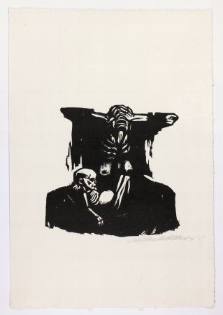 Gravure Sur Bois Kollwitz - Hunger