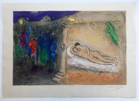 Lithographie Chagall - HYMÉNÉE (de la suite Daphnis et Chloé - 1961)