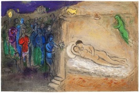 Lithographie Chagall - HYMÉNÉE (de la suite Daphnis et Chloé - 1961)