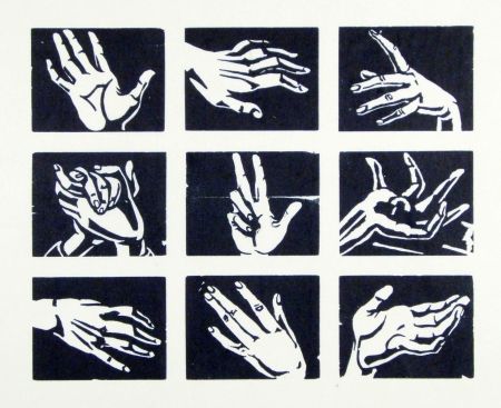 Gravure Sur Bois Scheele - Hände (Hands)