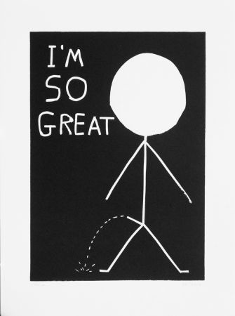 Linogravure Shrigley - I am so great