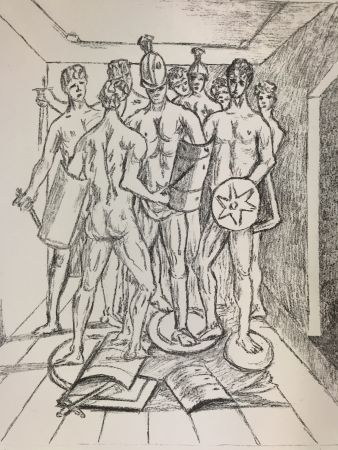 Lithographie De Chirico - I gladiatori