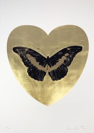 Sérigraphie Hirst - I Love You - Gold Leaf/ Black/ Cool Gold