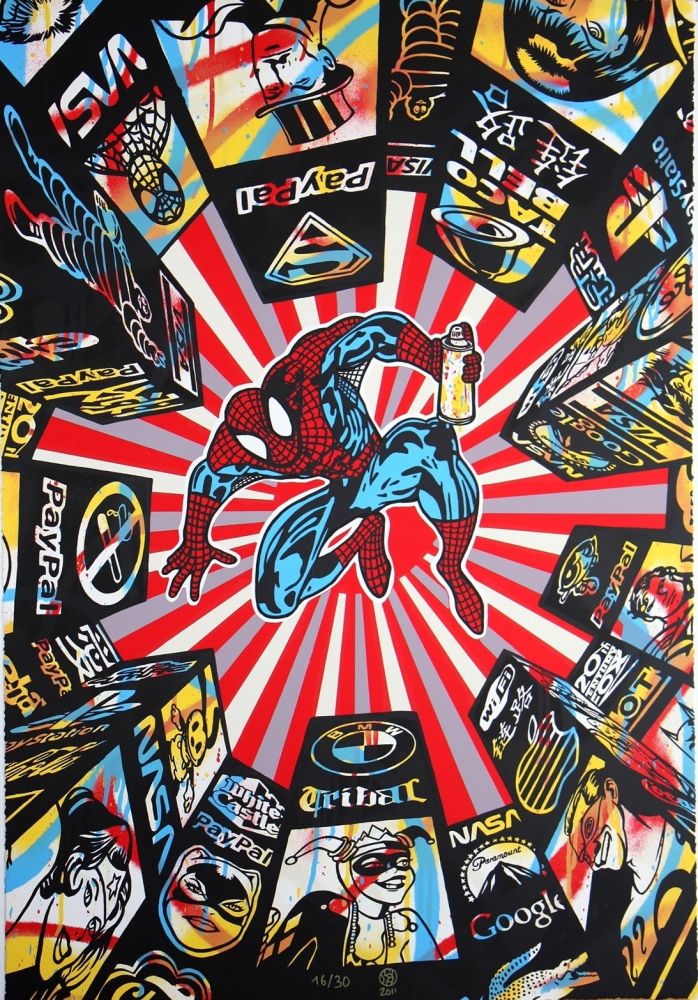 Sérigraphie Speedy Graphito - I Spray My City (Spiderman)