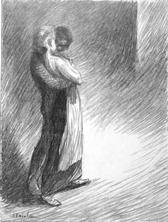 Lithographie Steinlen - Il bacio