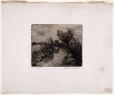 Gravure Bozzetti - IL CANALE D'INVERNO (The canal in winter) 